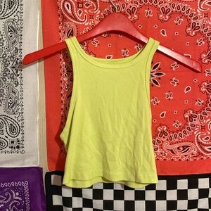 Neon green/yellow cropped tank top